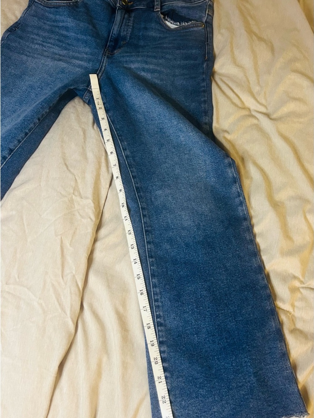 Zara Woman Blue Washed straight Leg Jeans Size 8 - Picture 11 of 13